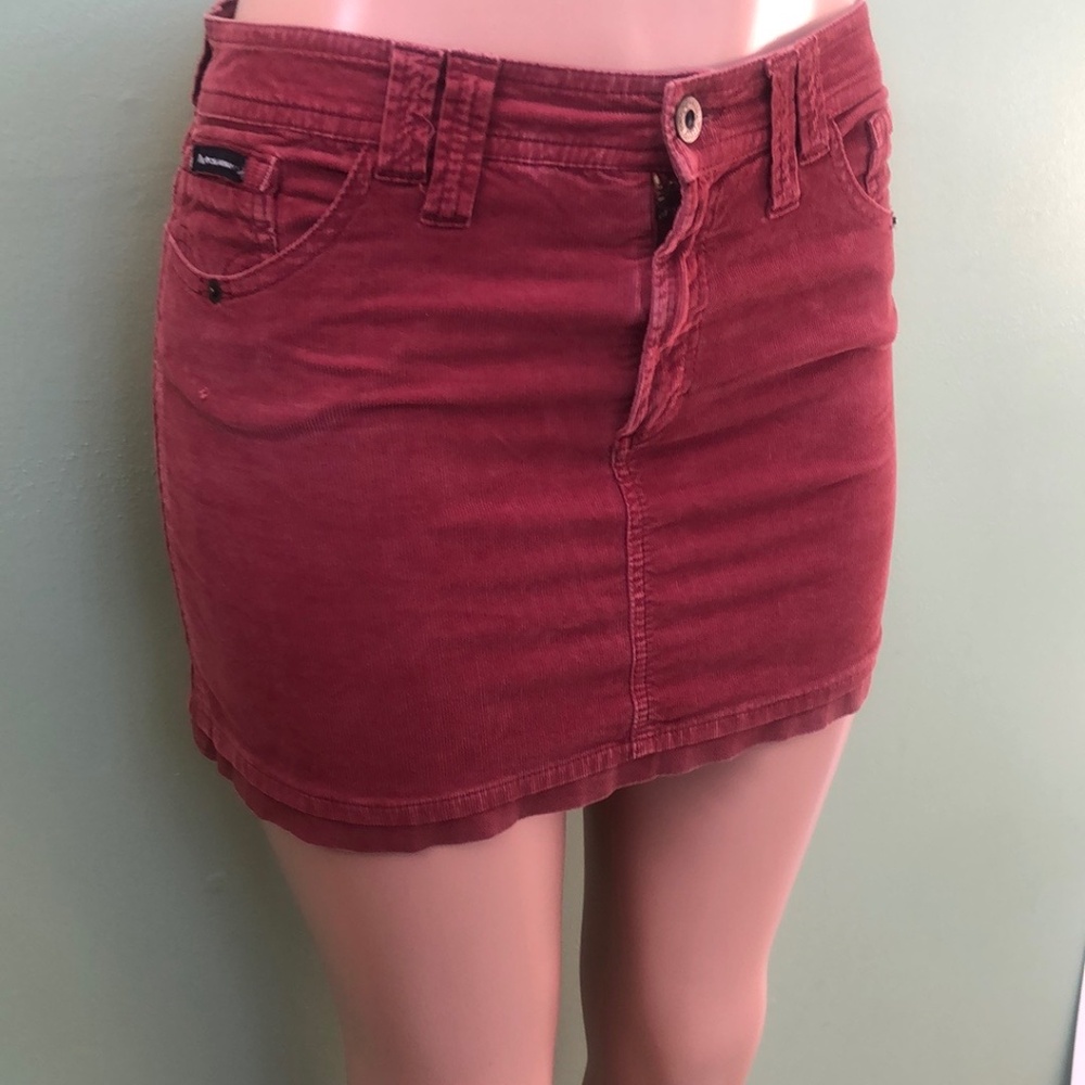 Dolce & Gabbana Women's Red Corduroy Flat Front Mini Skirt Size 26/40